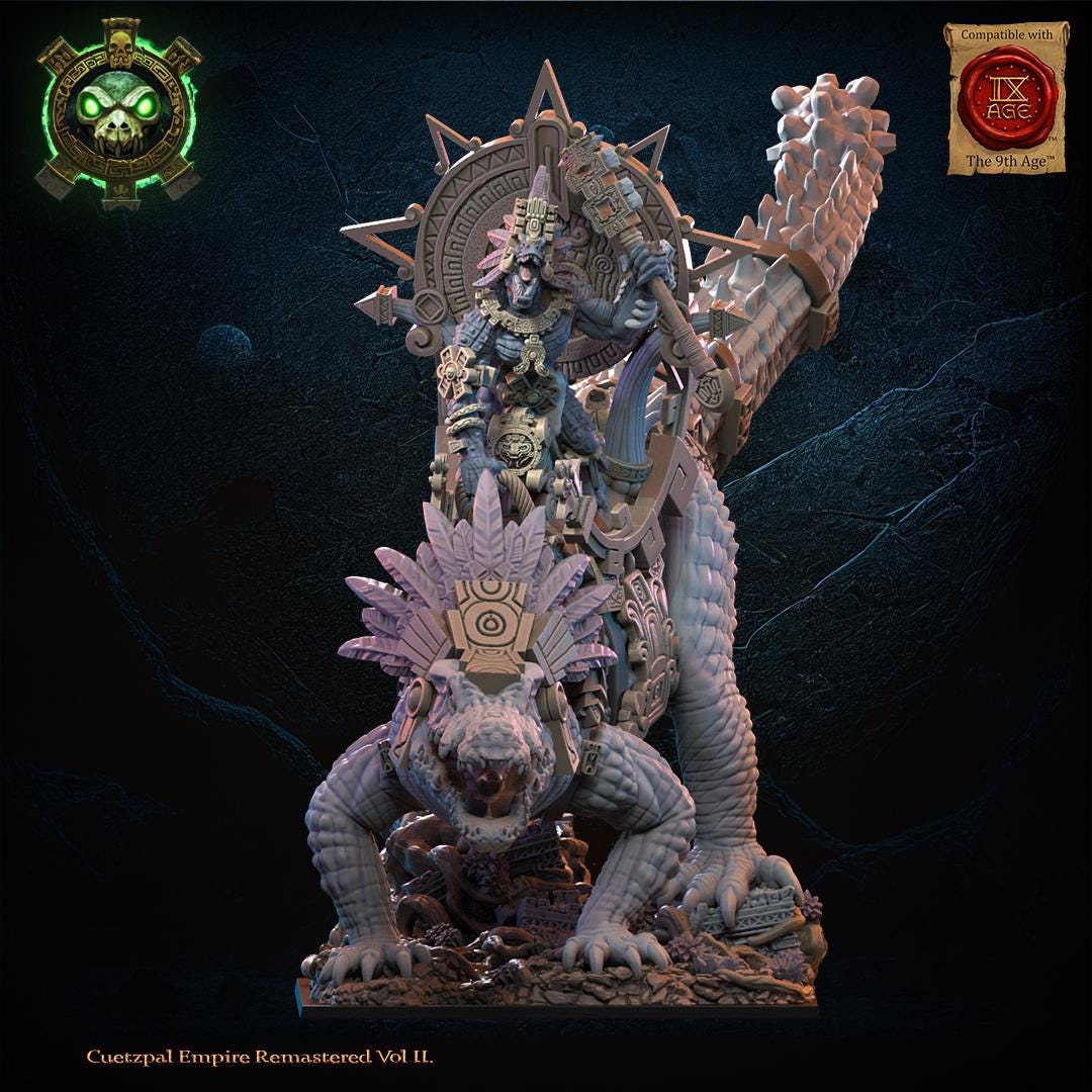 3d Printed Tocih, Cuetzpalli Heroine by Lost Kingdom Miniatures