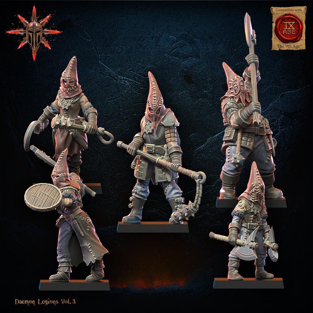 3D Printed Chaos Cultists x10 by Lost Kingdom Miniatures
