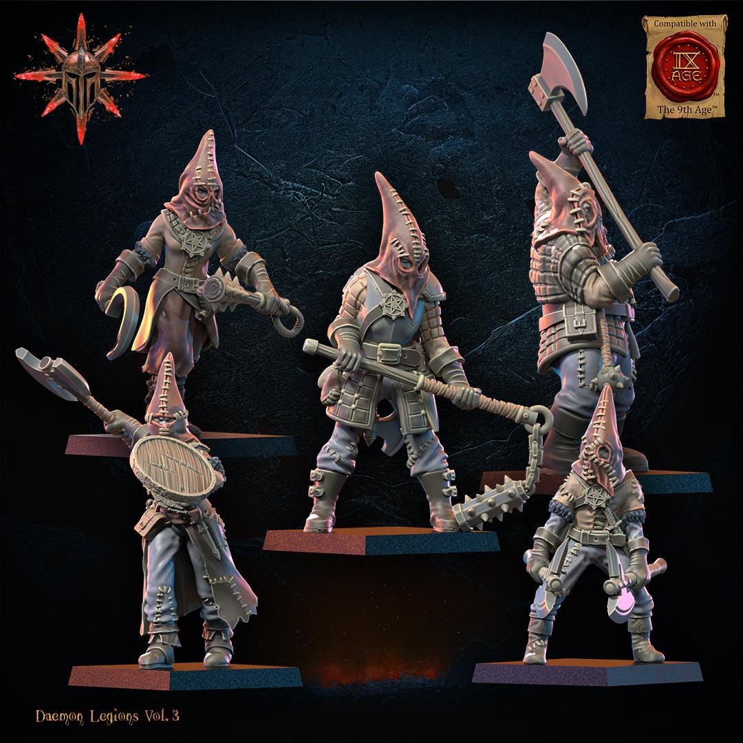 3D Printed Chaos Cultists by Lost Kingdom Miniatures