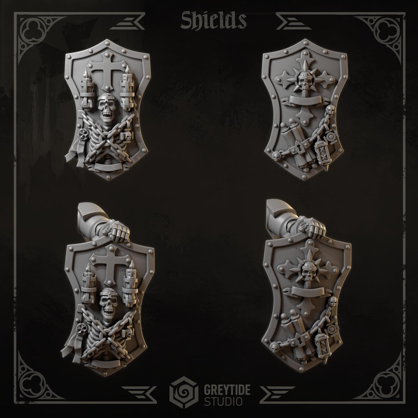 3d Printed Eternal Crusader Shields Upgrade Kit by Greytide Studio