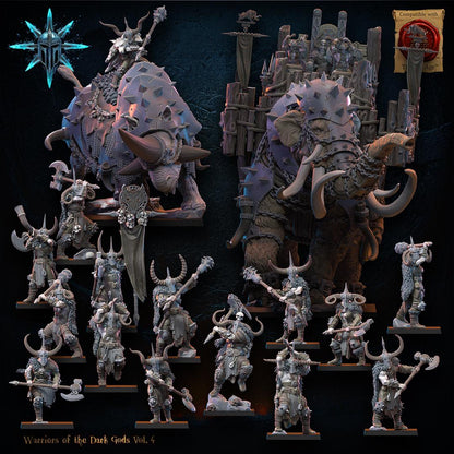 3D Printed Heavy Weapon Barbarian Command Group by Lost Kingdom Miniatures
