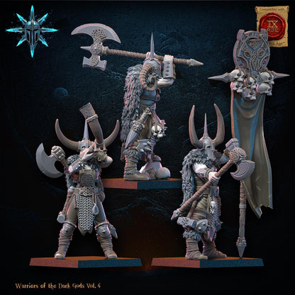 3D Printed Heavy Weapon Barbarian Command Group by Lost Kingdom Miniatures
