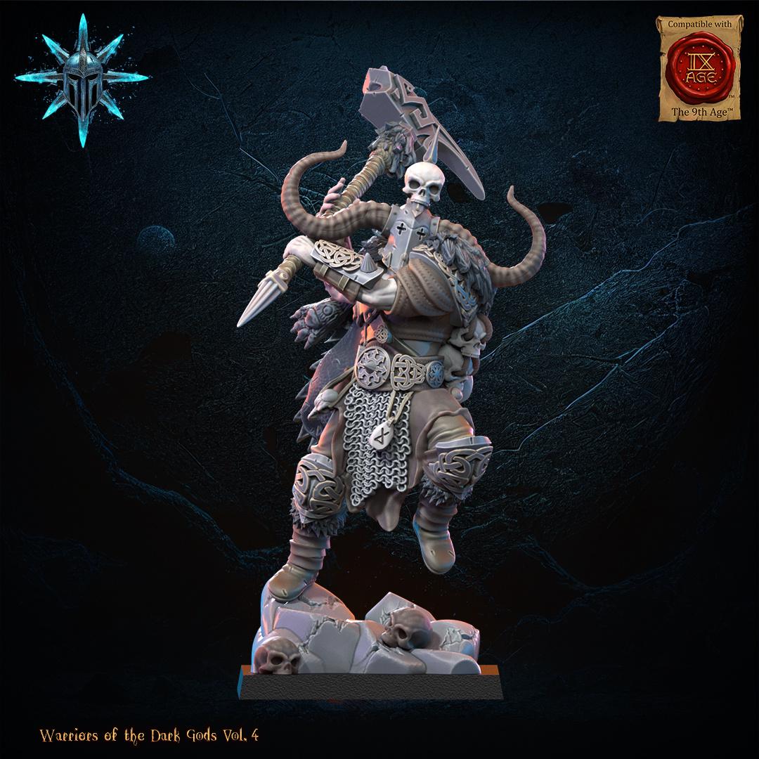 3D Printed Chaos Barbarian Chief by Lost Kingdom Miniatures
