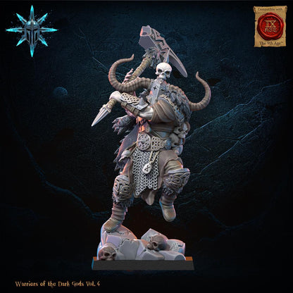 3D Printed Chaos Barbarian Chief by Lost Kingdom Miniatures