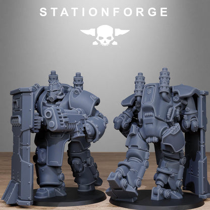 3D Printed GrimGuard Power Armor x5 by StationForge Miniatures
