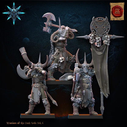 3D Printed Heavy Weapon Barbarian Command Group by Lost Kingdom Miniatures