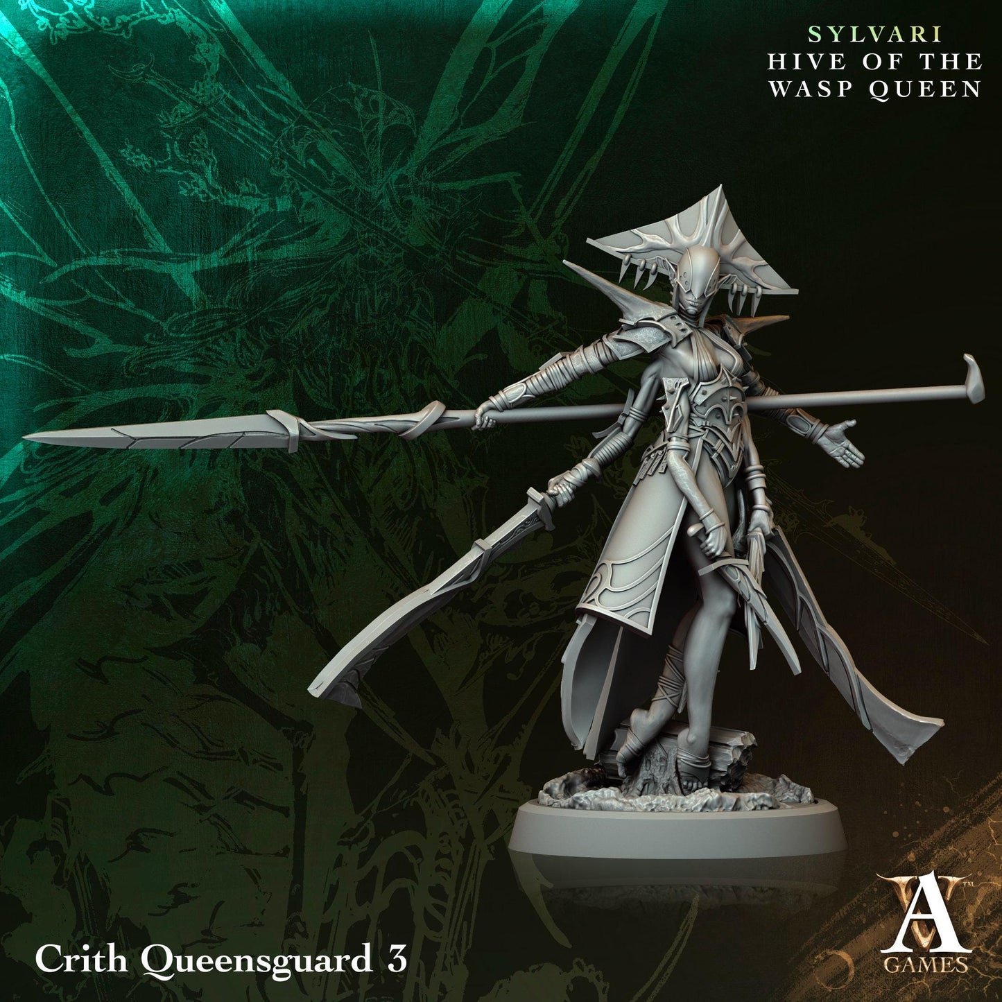 3D Printed Crith Queensguard by Archvillain Games