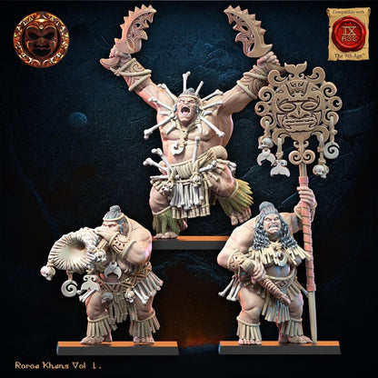 3D Printed Roroa Khans Command Group by Lost Kingdom Miniatures