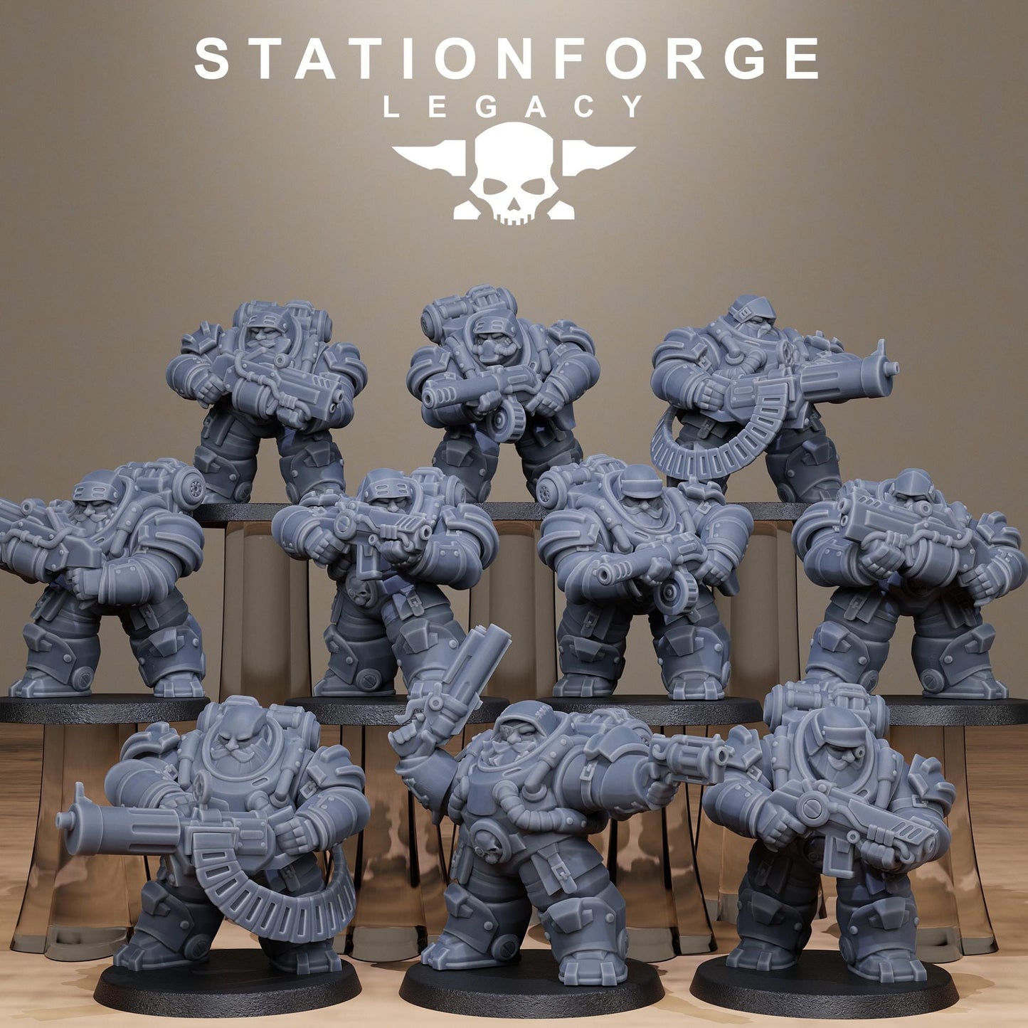 3D Printed Ironvale Heavies by StationForge Miniatures