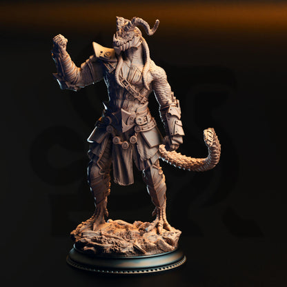 3D Printed Black Dragonborn Fighter by DM Stash