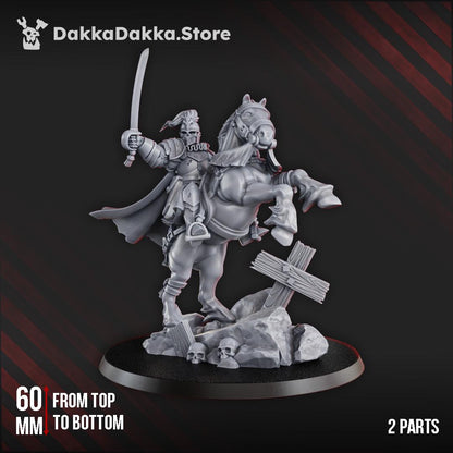 3D Printed Trench Commander on Horse by DakkaDakka Mininatures