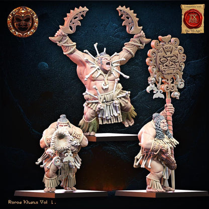 3D Printed Roroa Khans Command Group by Lost Kingdom Miniatures