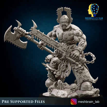 3d Printed Doom Marine Berserker Champion By Meshbrain Labs Miniatures