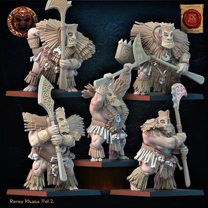 3D Printed Roroa Khans Tiki Regiment x10 by Lost Kingdom Miniatures