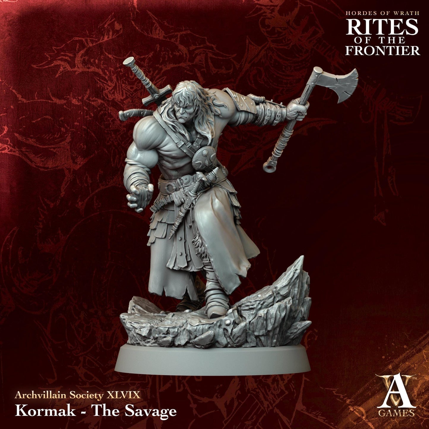 3D Printed Kormak the Savage by Archvillain Games
