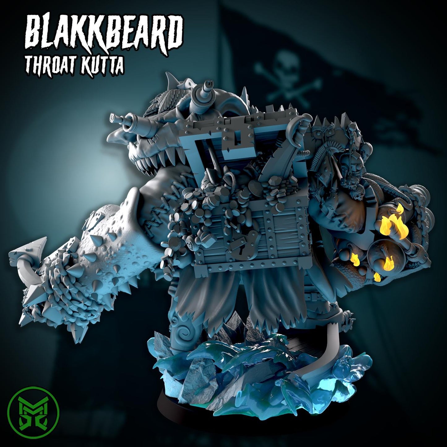 3d Printed Blakk Beard Throat Kutta by Mekka Miniatures