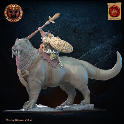 3D Printed Tusker Ariki on Bunyip Mount by Lost Kingdom Miniatures