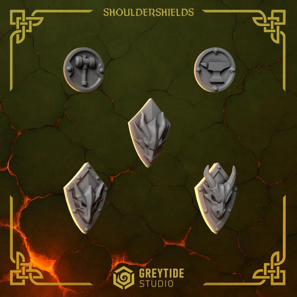 3d Printed Anvil Wardens Shoulder Shields x10 by Greytide Studio