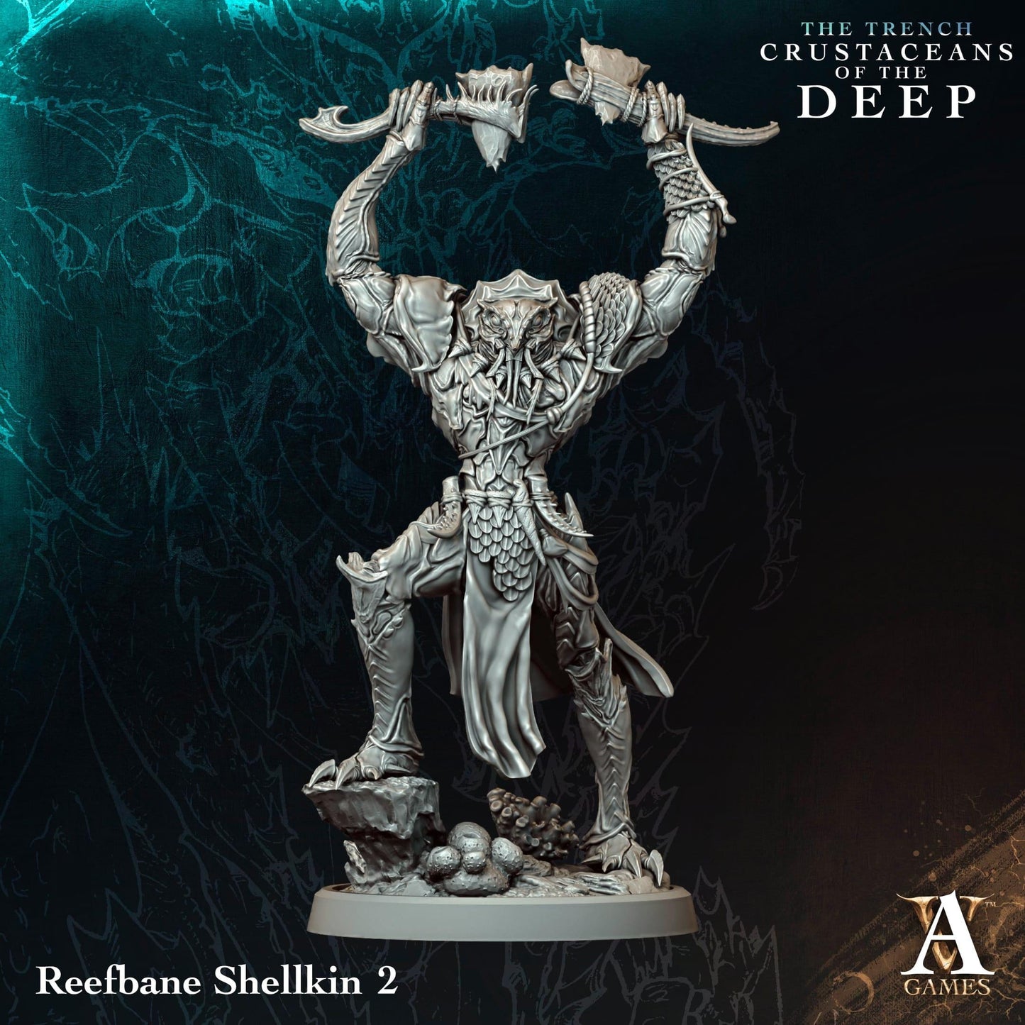 3D Printed Reefbane Shellkin by Archvillain Games