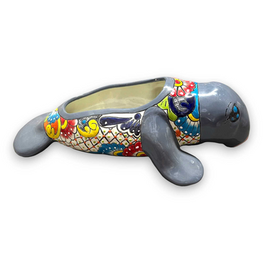 Mexican Handmade Seal Planter | Colorful Talavera Seal