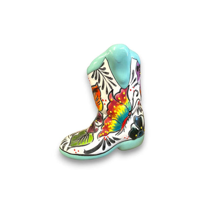 Small Hand-Painted Talavera Mexican Boot Flower Pot | Talavera Planter