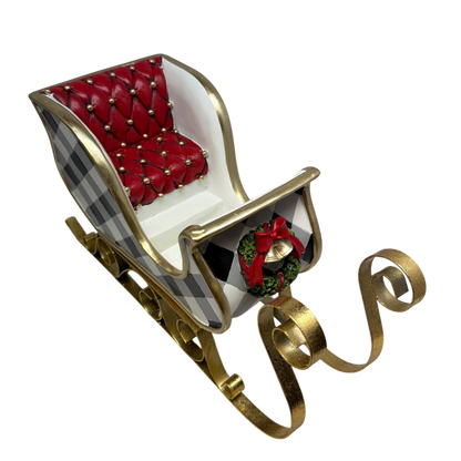 Black and White Holiday Sleigh - Large