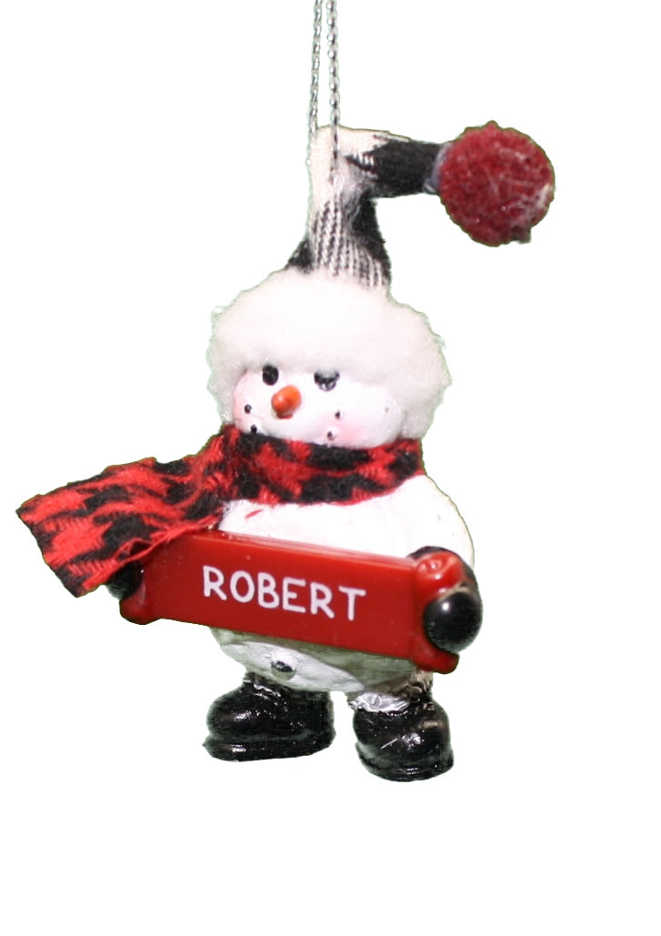 Cozy Snowman Ornament (Letters G - R) -