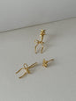 Modern 925 silver needle bow ribbon cute new earrings