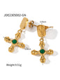 French retro palace style stainless steel natural stone cross necklace/earrings