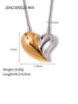 Modern simple 18K gold non-fading large heart-shaped earrings/necklace