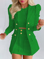 Printed princess sleeve commuter slim skirt suit Modern style