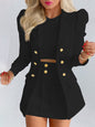 Printed princess sleeve commuter slim skirt suit Modern style