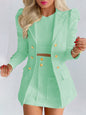 Printed princess sleeve commuter slim skirt suit Modern style