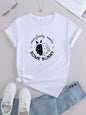 Bunny Print Casual Round Neck T-Shirt