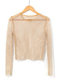 Mesh flash diamond long-sleeved top female sexy nightclub hot girl fishnet T-shirt