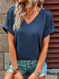 Button Front V-Neck Tank Top Sleeveless Women's Blouse