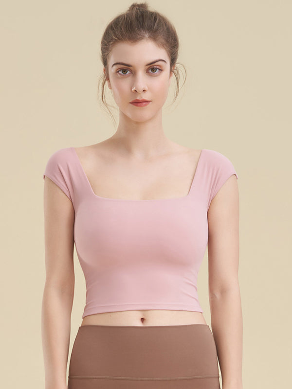 Women's Square Neck Sports Tight Tank Top for Yoga