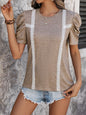 Women's Modern Fashion Lace Spliced Puff Sleeve T-Shirt