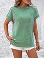 Modern round neck outer seam twisted strip short-sleeved loose T-shirt