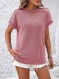 Modern round neck outer seam twisted strip short-sleeved loose T-shirt