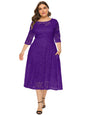 Plus size women's new evening dress bridesmaid dress lace pocket dress