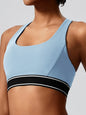 Modern elastic fitness fashion yoga vest with chest pad