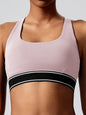 Modern elastic fitness fashion yoga vest with chest pad