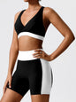 Environmentally friendly fabric new backless yoga vest + yoga pants outdoor sports suit