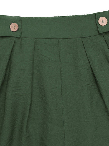 High Waist Wide Leg Casual Shorts with Pockets