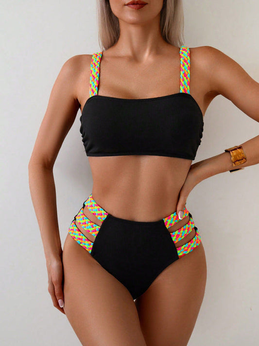Women's Braided Bikini Set - High Elasticity Swimwear