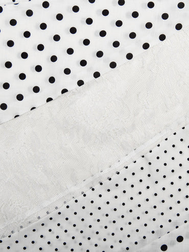 Polka Dot Lace Irregular Skirt - Stylish & Elegant