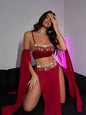 Sexy tassel pole dance fun suit belly dance sequin lace hot set