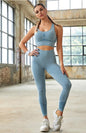 Women's Seamless Mesh Athletic Set - Quick-Dry Sports Bra & Leggings