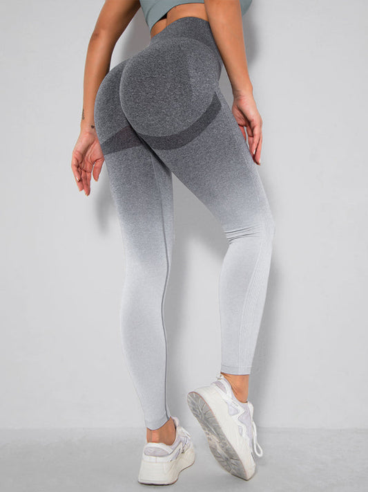 Women's Seamless Gradient High Waist Quick-Dry Hip Lift Fitness Leggings